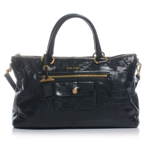 PRADA Vitello Shine Tote Nero Black 47177 